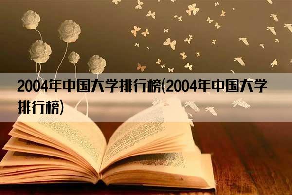 2004年中国大学排行榜(2004年中国大学排行榜)
